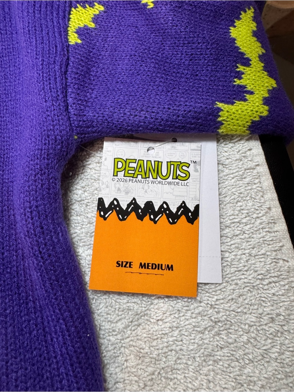 Peanuts Snoopy Crewneck Spooky Halloween Sweater in Purple, Orange & Lime - Picture 6 of 11